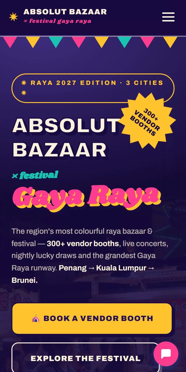 Absolut Bazaar — mobile view